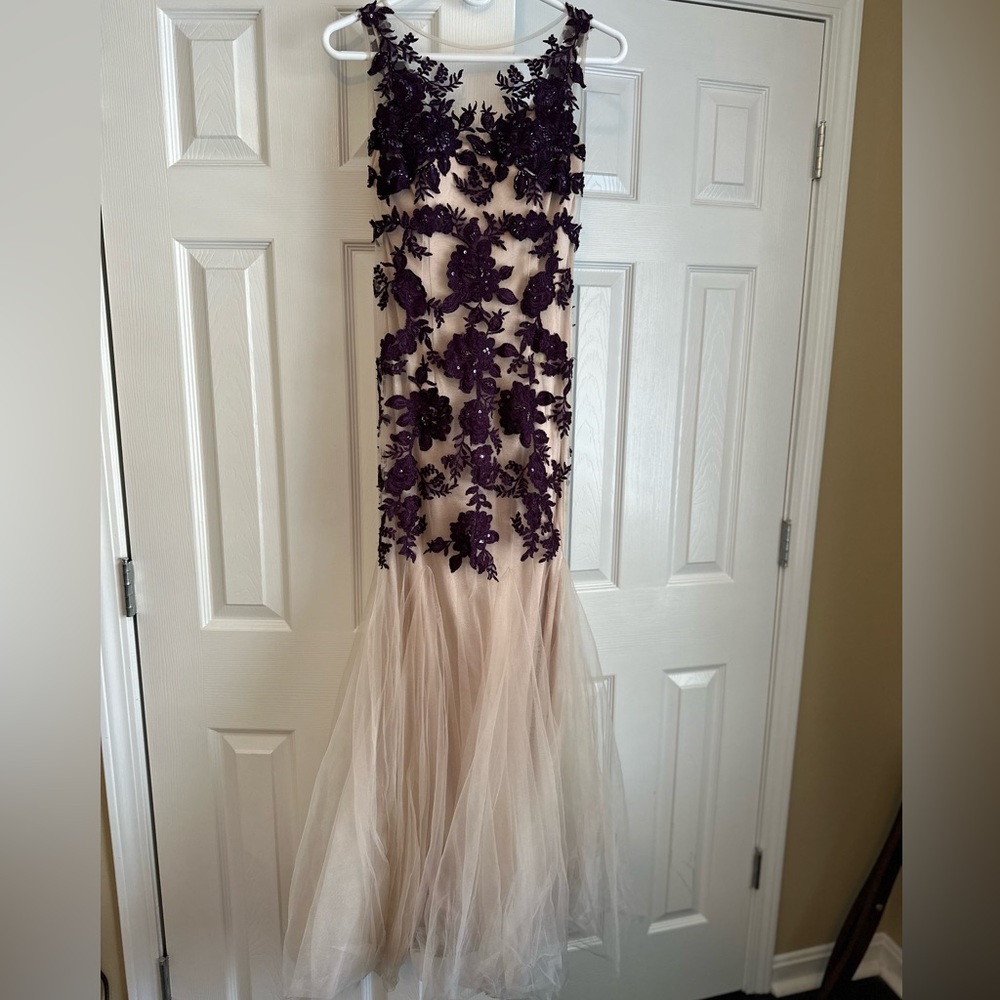 Purple and Cream Homecoming Dress Size XS